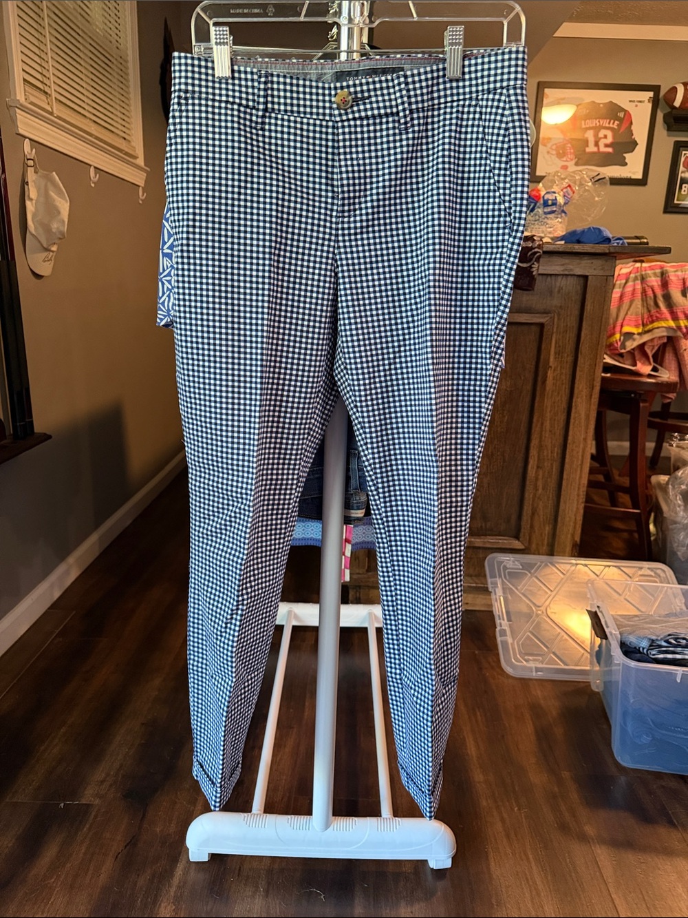 Tommy Hilfiger Black and White Gingham Chinos